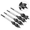 4Pcs Auger Bits Wood Cutting Hole Saw Reaming Twist Drill FourBlade Hex Shank 1825mm