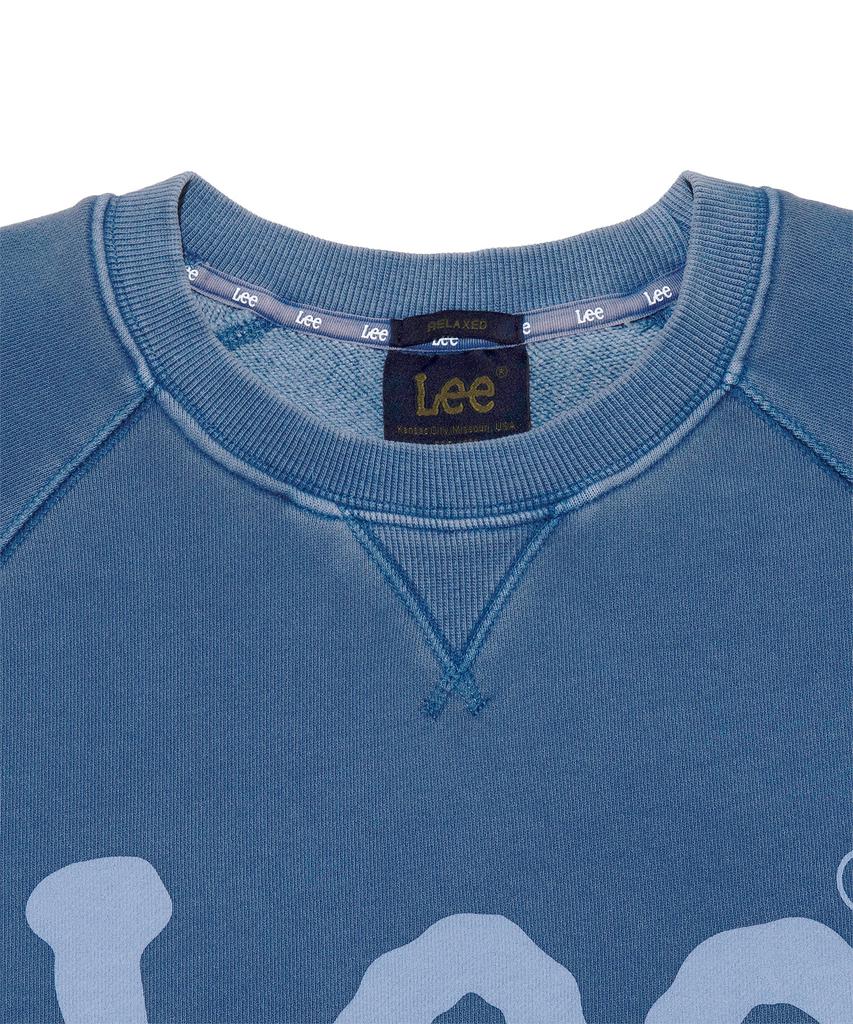 LEE Big Twitch Logo Dyed Short Sleeve Sweatshirt Pigment Blue
