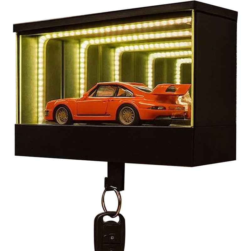 Infinite Garage Key Holder, Wall Mount Front Door Car Key Holder With Led, Glowing Garages Car Keys Holder