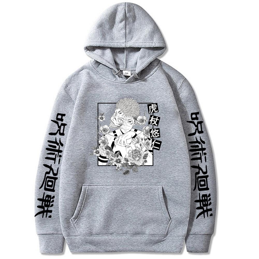 Jujutsu Kaisen Hoodie Itadori Yuji Graphic Hoodies Vintage Oversized Hooded Casual Long Sleeves Men Women Clothes