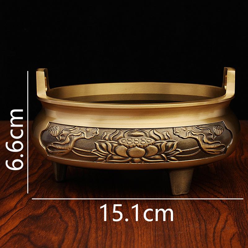 Copper Solid Ear Punching Copper Incense Burner Ornament Sandalwood Burner Incense Burner Ornament Solid Responsive Lotus Incense Burner Ornament