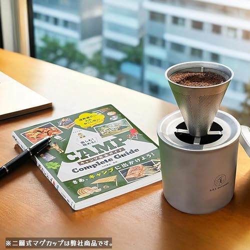 A.S.F. OUTDOOR All-Titanium Coffee Dripper, Double-Layer Filter, Paperless, Metal, Camping, Outdoor