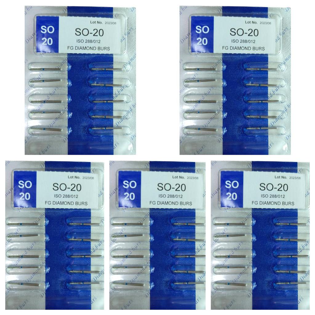 50pcs Dental High Speed Burs High Speed Handpiece Turbine Diamond Burs Diamond Polishing Tooth Preparation Dentist Material