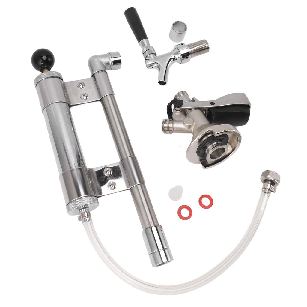 8in Beer Hand Pump Stainless Steel Type A Beer Pump for Indoor Outdoor Picnic Party Camping