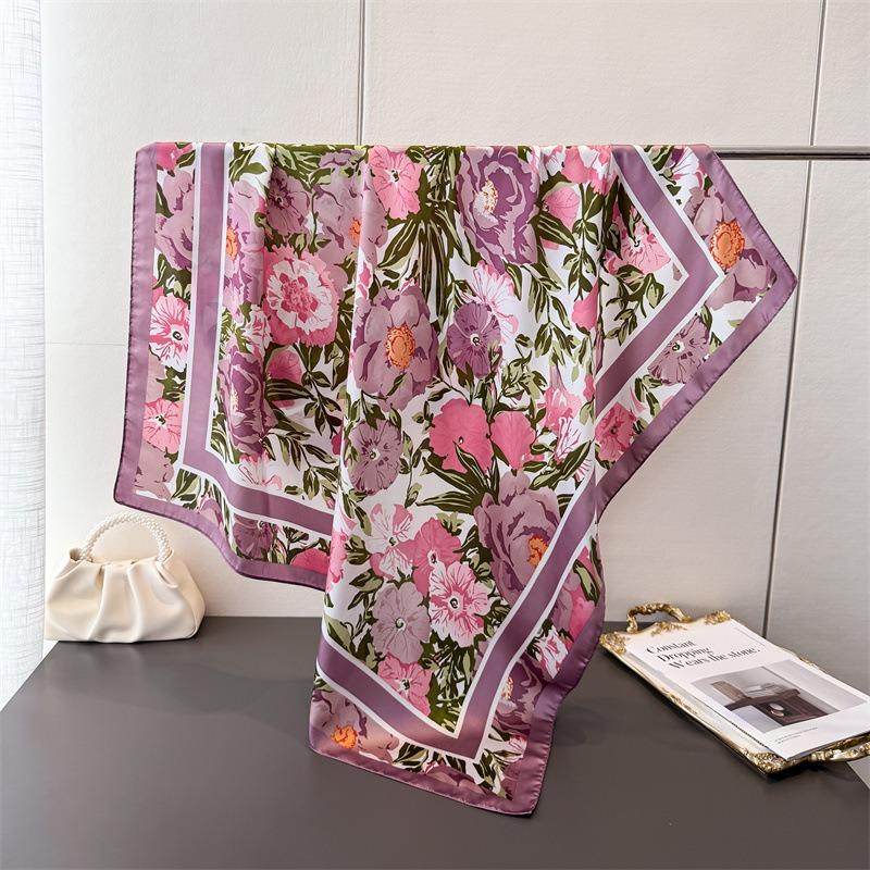 Korean Style Luxury Printed Large Square Scarf For Women