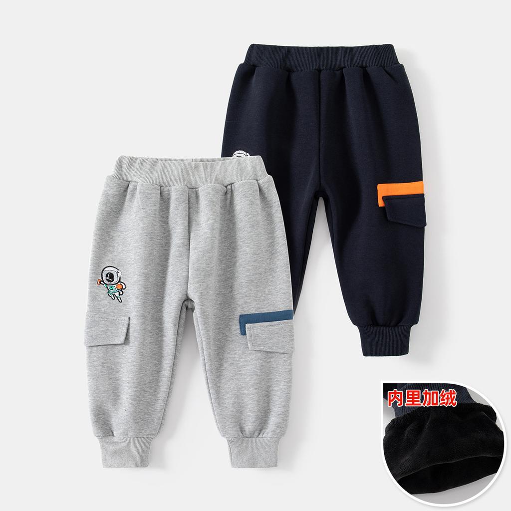 Herbst- und Winter-Samt-warme Jungen-Jogginghosen, modische Cartoon-Baumwollhosen mit mittlerer Taille für Kinder und Kinder-Sport-Freizeithosen