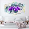 Five Piece Picture Canvas Print Orchid Purple Flower