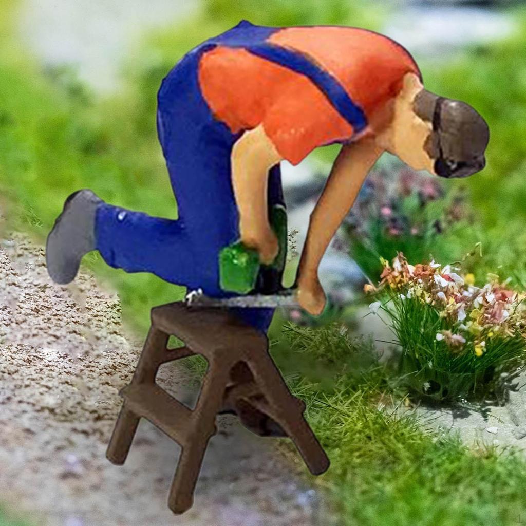1/87 Personenfigur Langlebige Eisenbahn-Mikrolandschaft Arbeiter Statue Foto-Requisiten