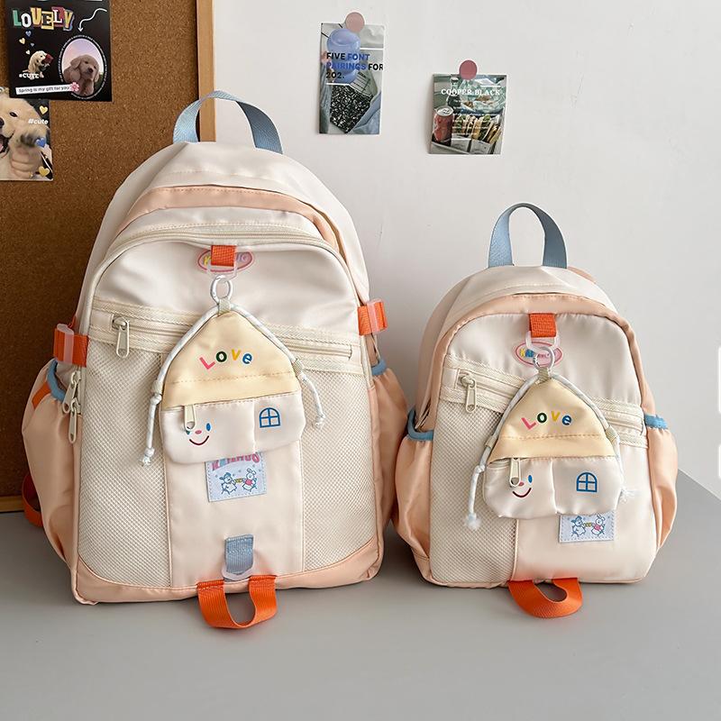 

School bag versatile backpack new college style school bag female junior high school high school student large capacity color matching backpack male Small