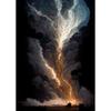 Naturkatastrophe Apokalyptischer Sturm Poster Blitze über dem Ozean Drucke Leinwandbild Wandkunst Bilder Heim Wohnzimmer Dekor