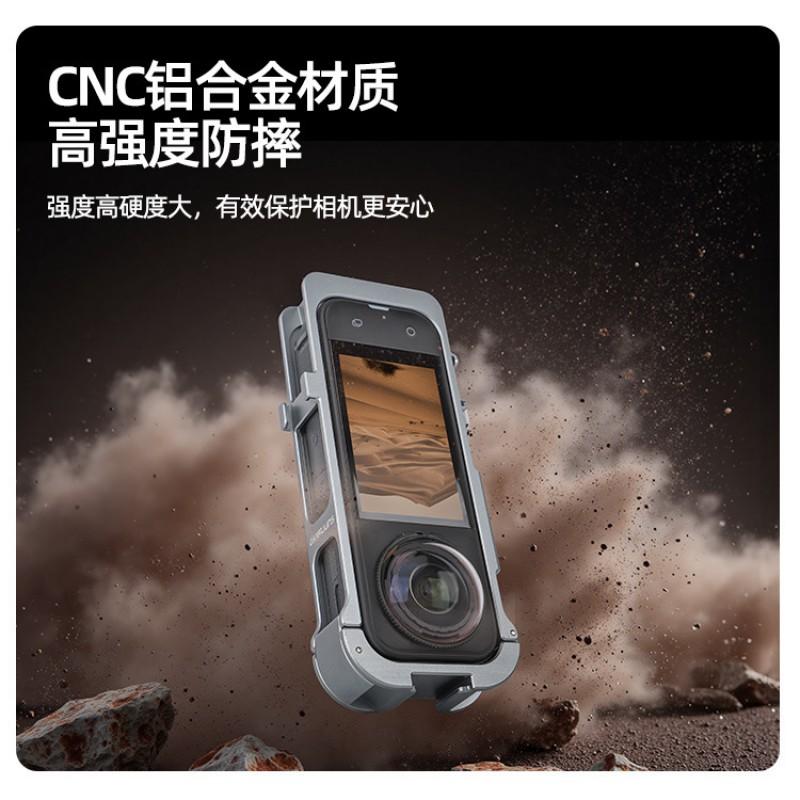 Aluminum Magnetic Cage Frame With Cold Shoe Silicone Lens Cap Insta360 X5 X4 Air Action Camera Accessory
