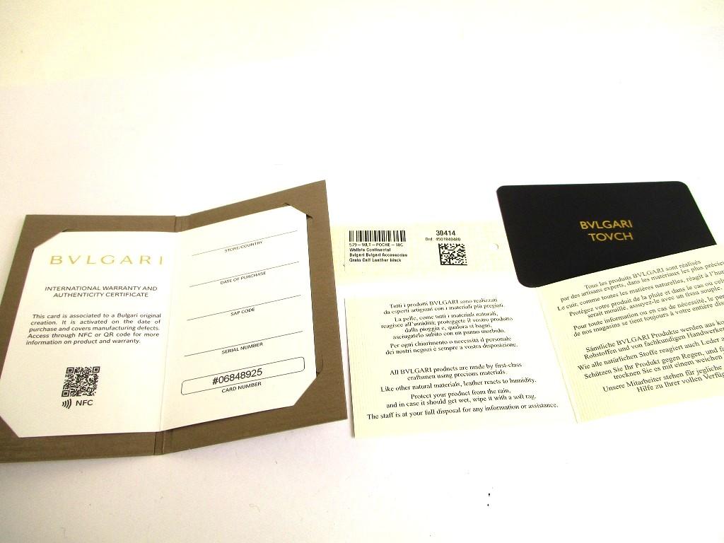Authentic BVLGARI Black Leather Logo Clip Bifold Long Wallet #a842  Refurbished