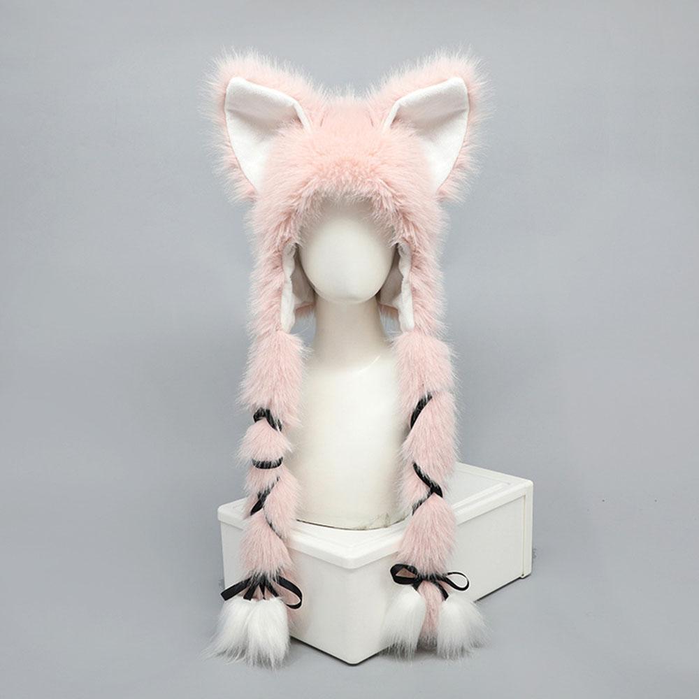 Japanese Sweet Winter Hat For Women Y2k Style Cat Ear Hat Lolita Earmuffs Cap Outdoor Warm Ear Protection Cap Costume Party Hat