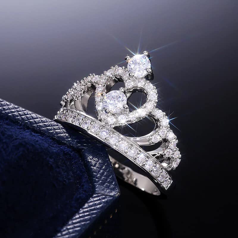 [Avance] Avance Tiara Crown Ring, Silver, Women's (Size 9)