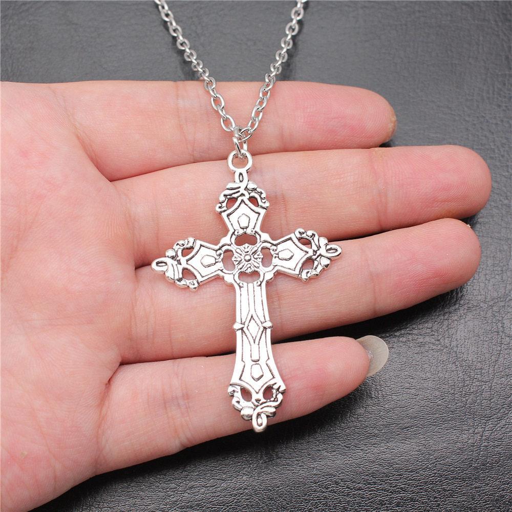 Betendes Kreuz Religiöses Amulett Anhänger Antike Bronze Metall Freund Halskette Neuankunft Geschenk