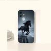 Moonlight Beach Running Horse Pattern Phone Case Suitable for iPhone 17 16 15 14 13 12 11 Pro/Max/Plus Anti Drop and Anti Shock