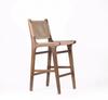 Nordic Wooden Rattan Lightweight Luxury Balcony Chair Rope-Woven Lazy Recliner Stylish Saddle Backrest Seat
