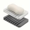 Square Creative Soap Dish, No-Drill Simple Drainage Holder for Waterless Storage