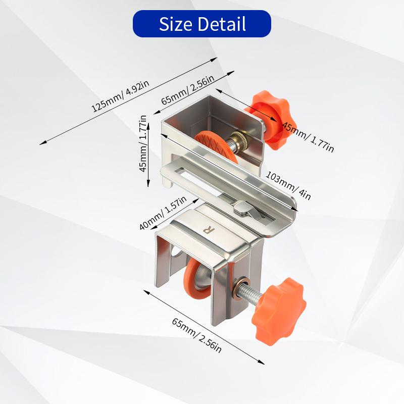 2pcs Adjustable Drawer Front Clamps For 10-30mm Thick Panels Stainless Steel Drawer Fixing Clips For Cabinet Drawer Front Mounting Installation