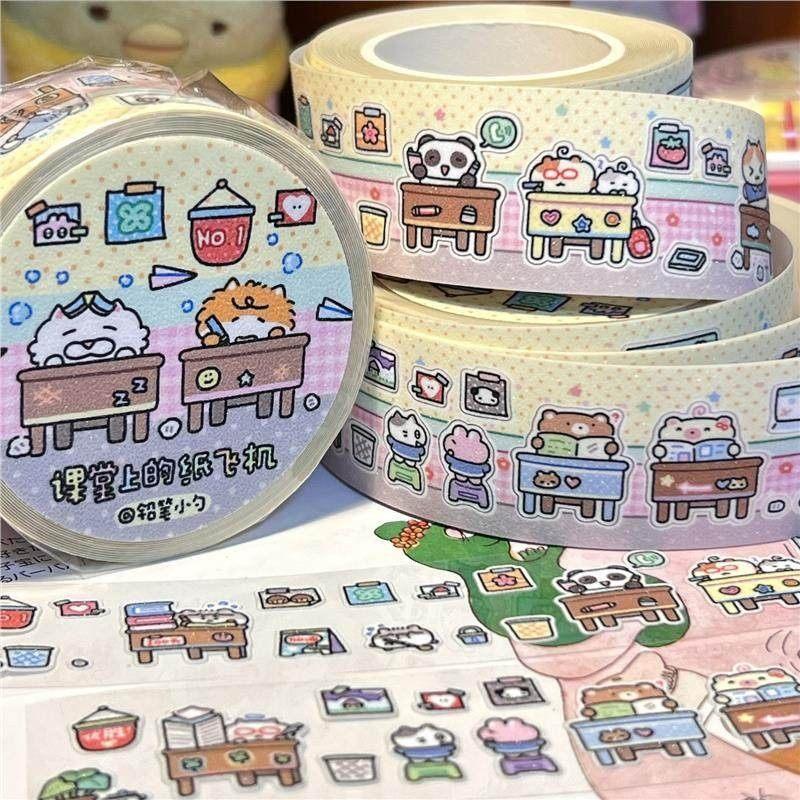 Washi Tape Stickers, Cute Small Class Good Night Design, 1 Roll Set, Washi Material, Campus & Home Scene Decoration,