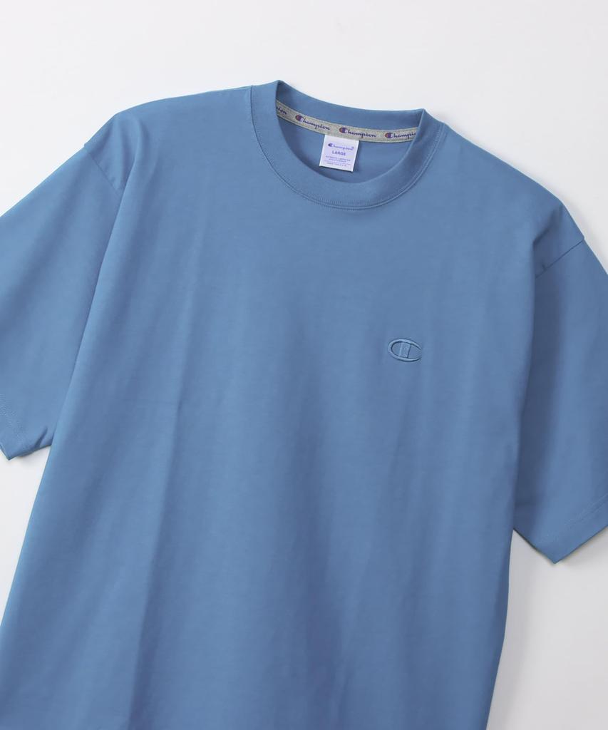 Champion Short Sleeve Cotton USA Embroidered Logo Relaxed Fit Garment Wash Short Sleeve Action Style Teal Blue 100% T-Shirt C3-V331 Men's