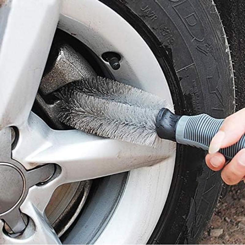 T-bend Handle Car Wash Cleaning Brush Car Detailing Wheel Hub Gap Cleaning Tools Nylon Bristle Car Special Tire Brush