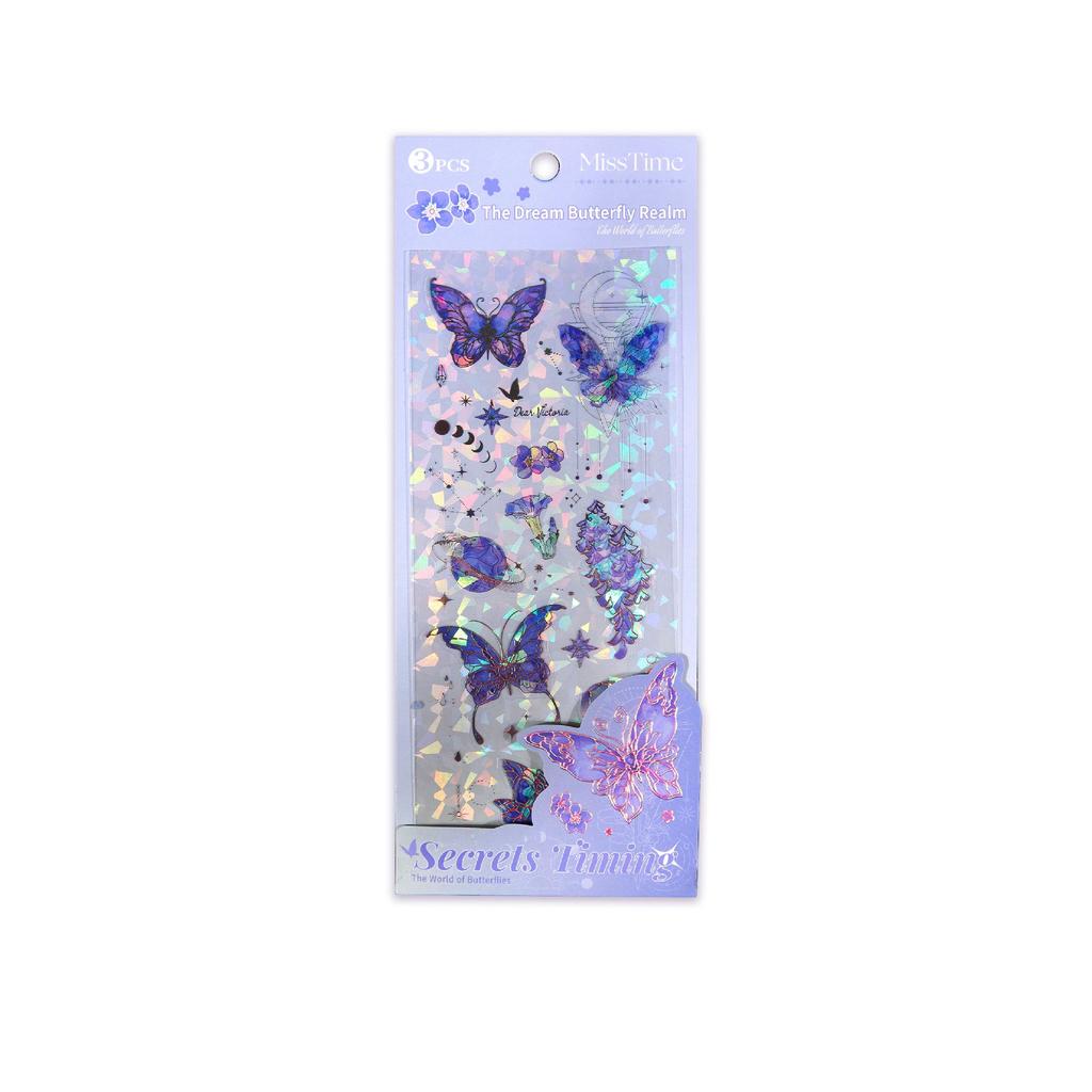 Sticker Boundary Dream Butterfly: Die-cut Shell Light Journal Decoration Stickers