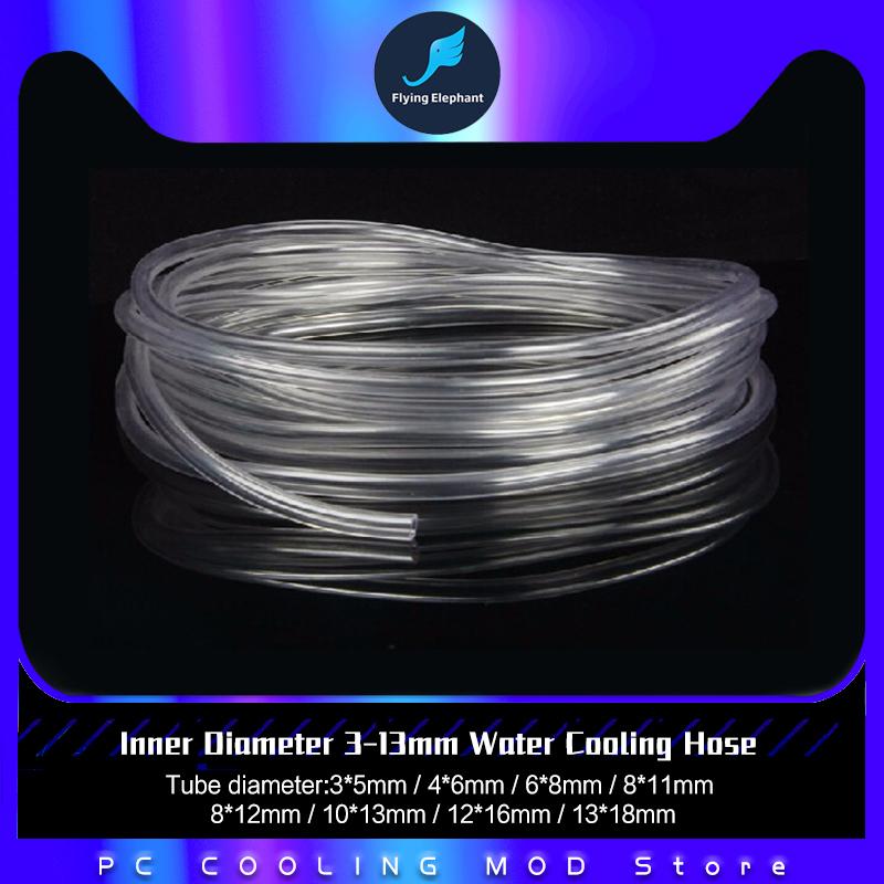 Water Cooling Hose Inner Diameter 3-13mm Transparent Computer Soft PVC Tubing Flexible Use for Water / Oil Household