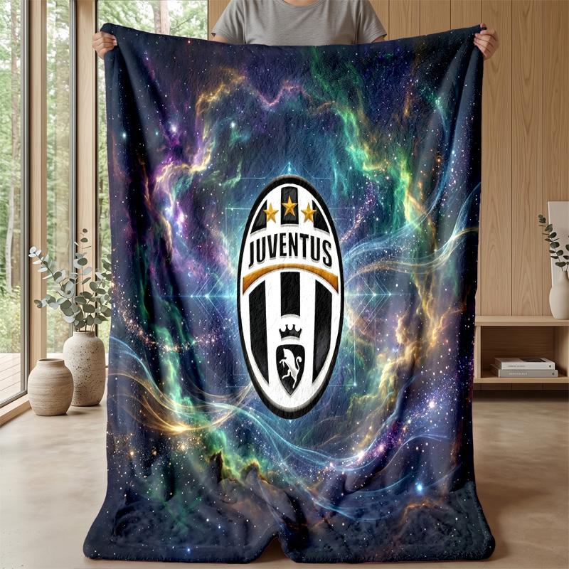 Juventus FC Themen-Decke Weiche Flanell-Decke Plüsch-Überwurf Gemütliche Sofa-Bett-Decke für Wohnkultur