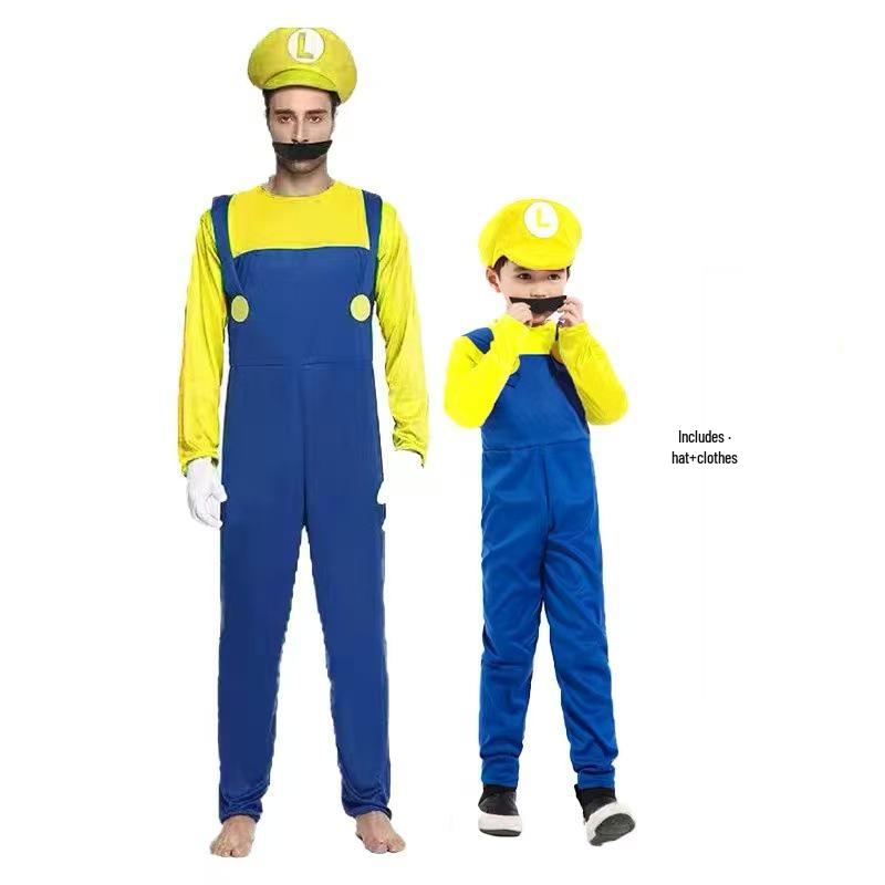 Costume Cosplay di Halloween di Super Mario per Bambini e Genitori 160 cm