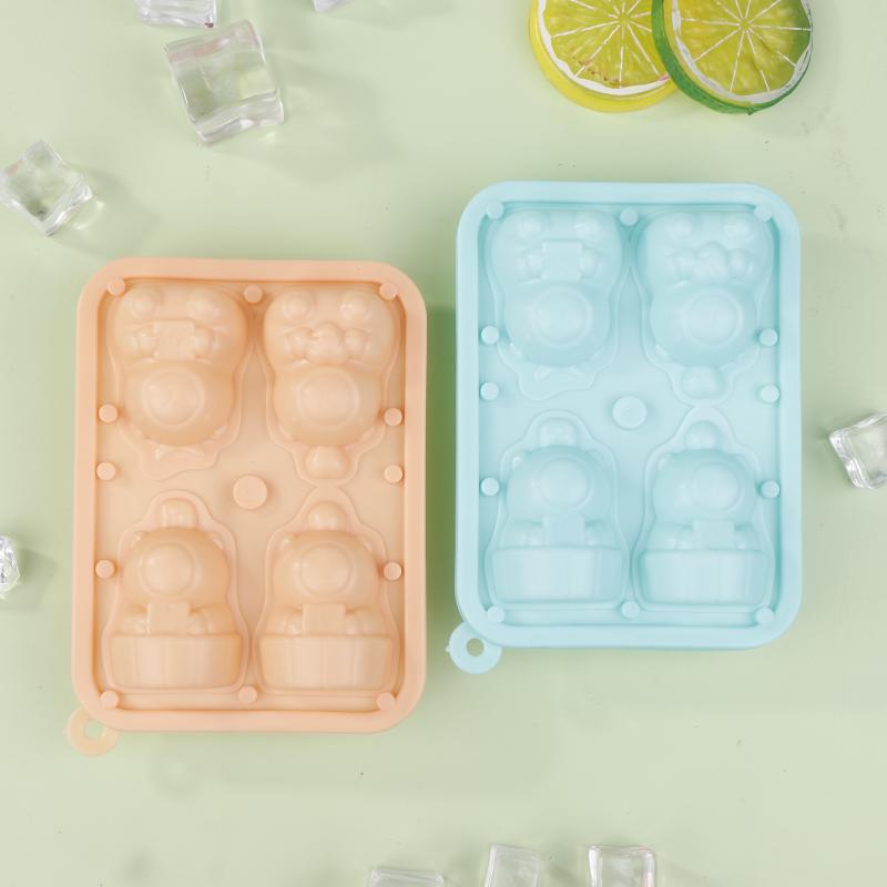 4 aufeinanderfolgende Capybara-förmige Silikonform Cartoon-Tier Schokoladenkuchenform Süßigkeitenpudding Eiswürfelbehälter Handgemachte Seifenform