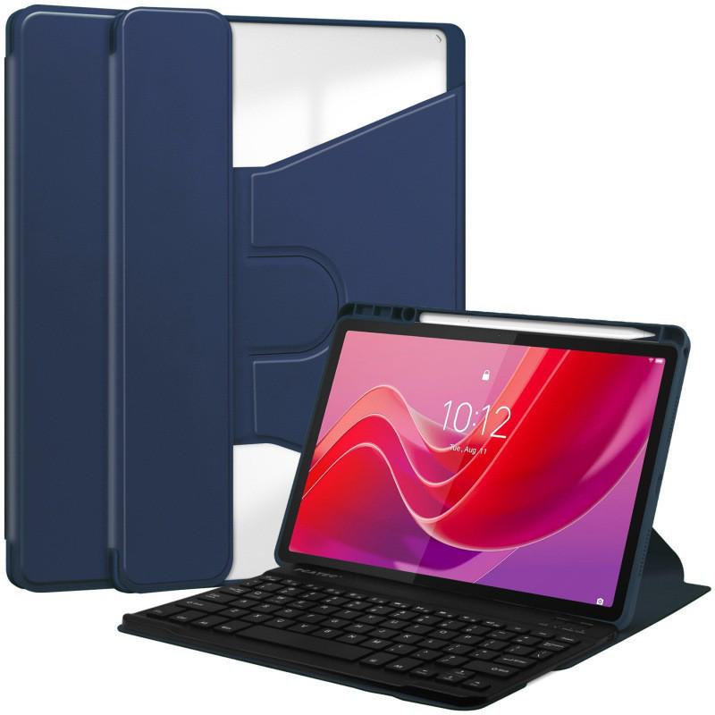 Compatible Samsung A11+ Bluetooth Keyboard Case: S10 Lite Acrylic 360° Rotating Backlit Cover & S11 Leather Case