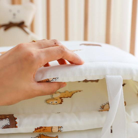 Universal Crib Bumper Soft Crib Side Guard Breathable Cotton Padding for Baby Crib Playpen Side Bed Protection Safe Crib Liner for Boys Girls
