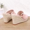 2025 Summer Wedges Heels Sandals Women Party Shoes Super High Heels 10cm Elegant Ladies Sandal Pink Black Plus Size 42 D263