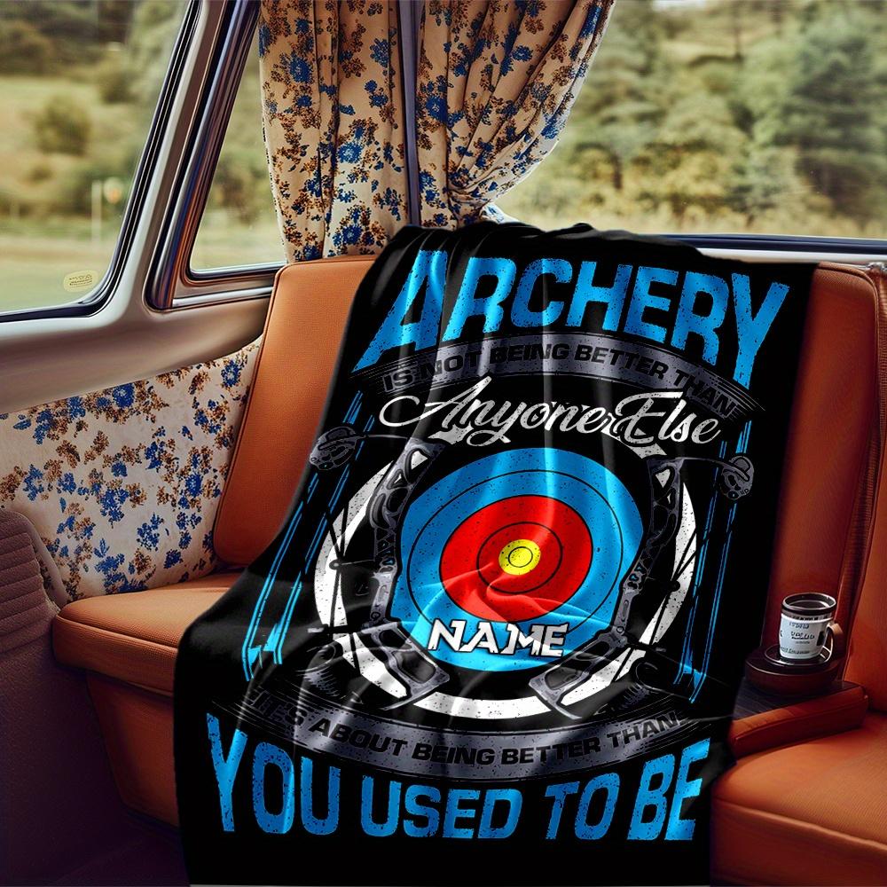 Archery Target With Bow And Arrow Design Personalized Name Rv Blanket Soft Comfortable Stylish Rv Blanket Car Blanket Perfect For Rv Travel Rv Camping
