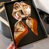 Korean version of printed temperament square scarf simulation silk 71cm headscarf versatile women's travel scarf silk scarf sunscreen shawl