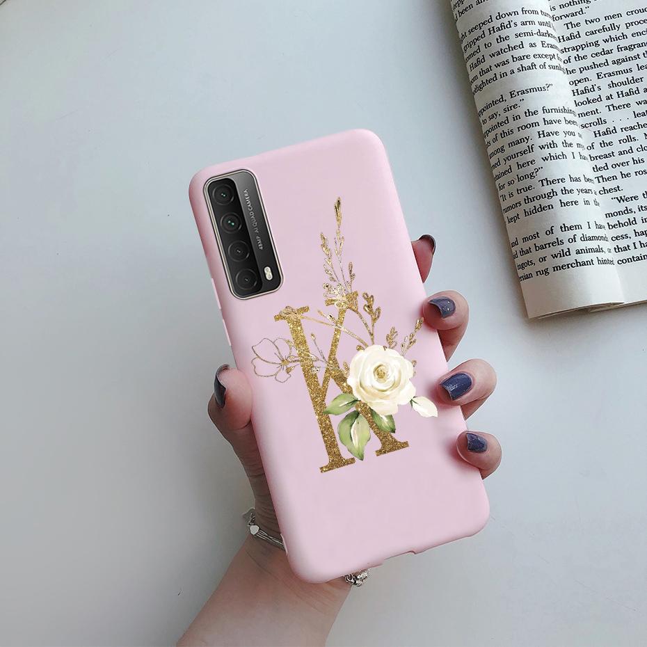 Fashion Flower Letters Shockproof Case For Huawei P Smart 2021 TPU Soft Cover For Huawei Y7A 2020 Y 7A Y7 A Phone Cases 6.67"