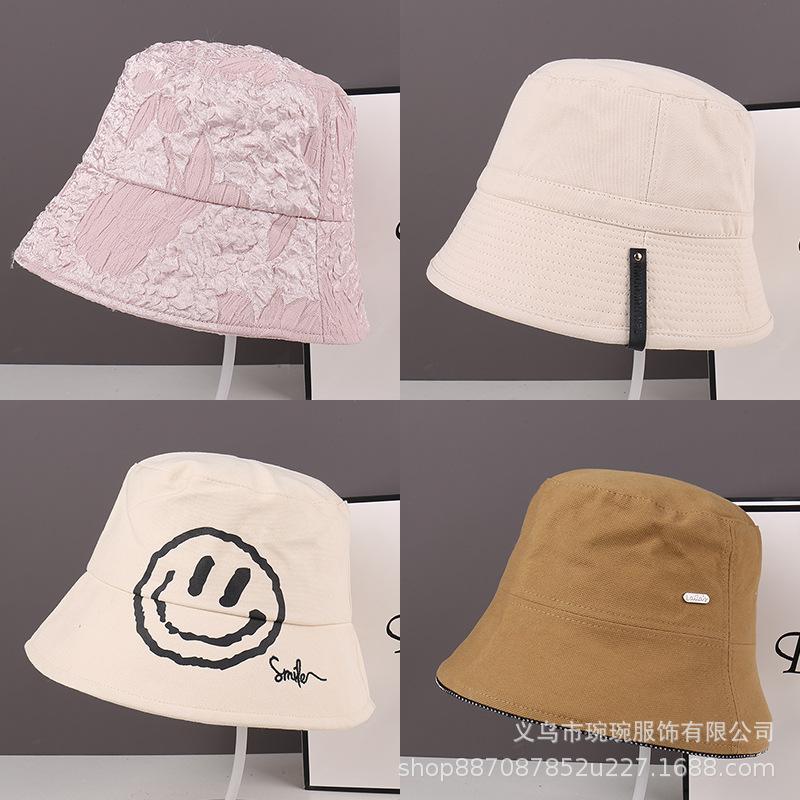 Summer Bucket Hat Women's Fashion Show Face Small Leisure Basin Hat Outdoor Travel New Sunshade Sun Protection Hat Beach Hat