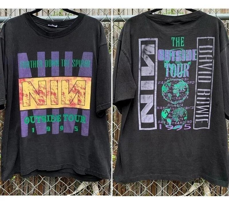 

1995 Nine Inch Nails & David Bowie The Outside Tour 2 Side Black Unisex T shirt S