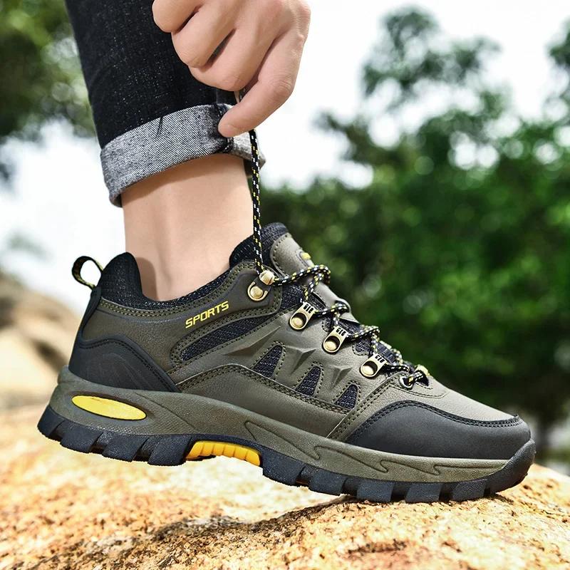 2024 New Brand Men Casual Shoes Outdoor Fashion Couples Sneakers Lace Up Men Walking Shoes Waterproof Leather Flats Men's shoes