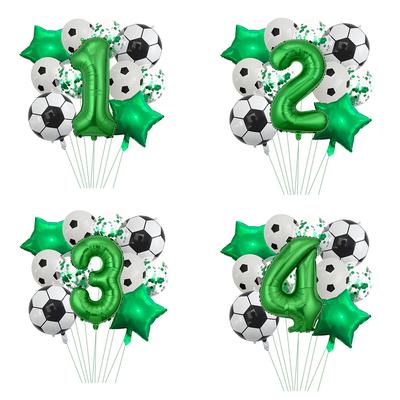 Green Yin Football Balloon Set Sports Football Latex Balloon Children'S Birthday Party Decoration Scene Arrangement