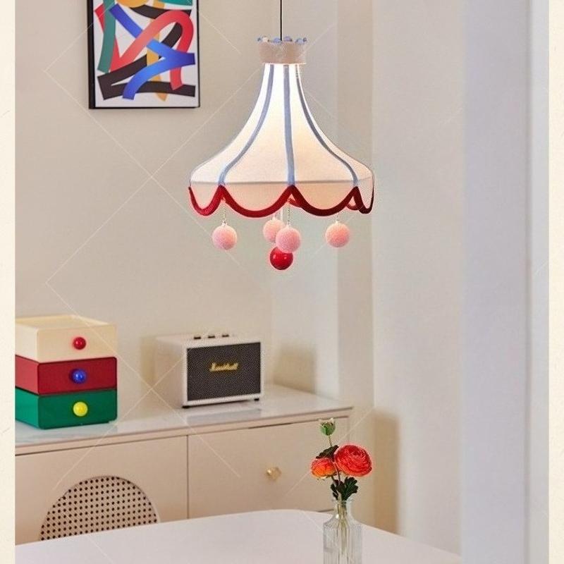 Orginalny wzór: Retro Lampa Wisząca Cyrkowa, Tkaninowa Lampa do Sypialni, Marzycielska Lampa do Pokoju Dziecięcego