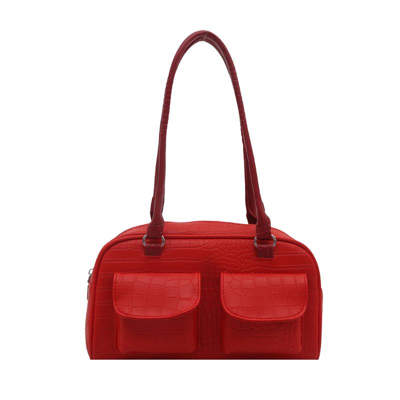 New Crocodile Pattern Underarm Bag Women's Simple Shoulder Bag Large Capacity Temperament Versatile Handbag