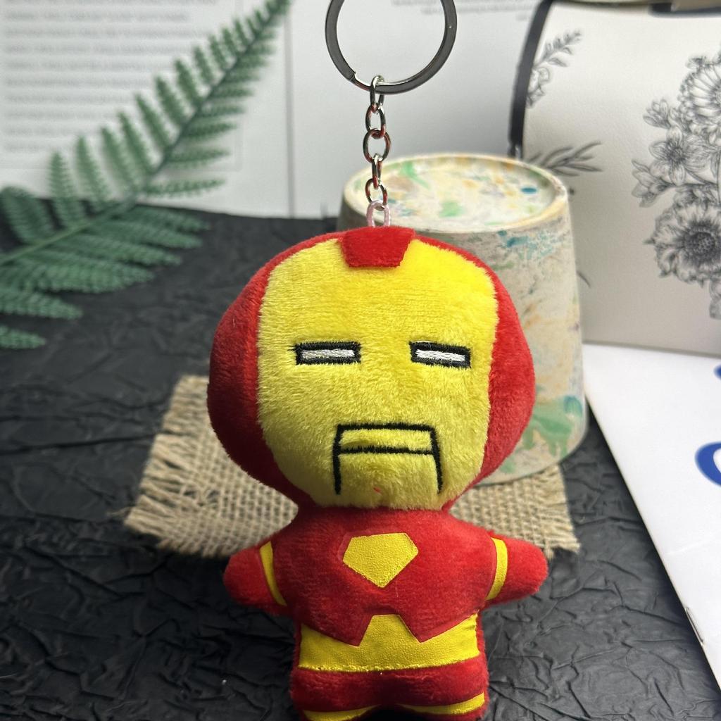 Q Version Avengers Plush Keychain: Captain America & Spider-Man Anime Dolls