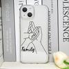 Warm Family Holding Hands Couple Phone Case for IPhone 16 11 12 13 14 15 Pro Max 7 8Plus 16E X XS Clear Soft Cover Abstract Line