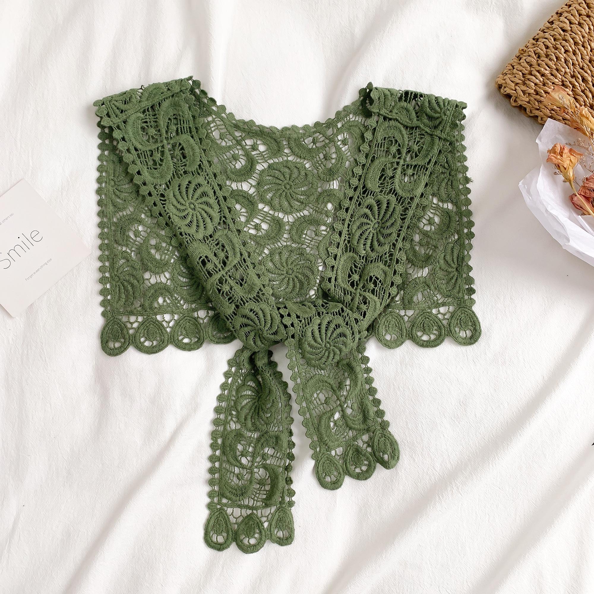

Lace Knitted Crochet Hollow Fake Collar Women Small Shawl Decorative Fake Collar Women Clothes Accessories Detachable Collar
