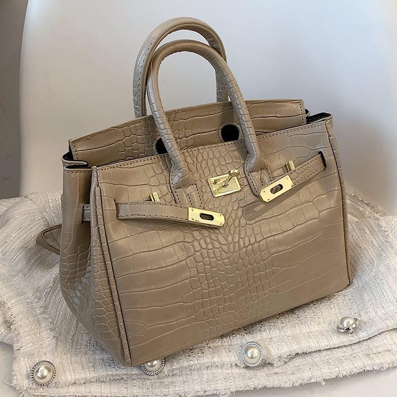 Elegante Handtasche mit Krokodilmuster für Damen Stilvolle Vielseitige Kelly Tote Bag in Schwarz Khaki Gelb Rosa Und Weiß