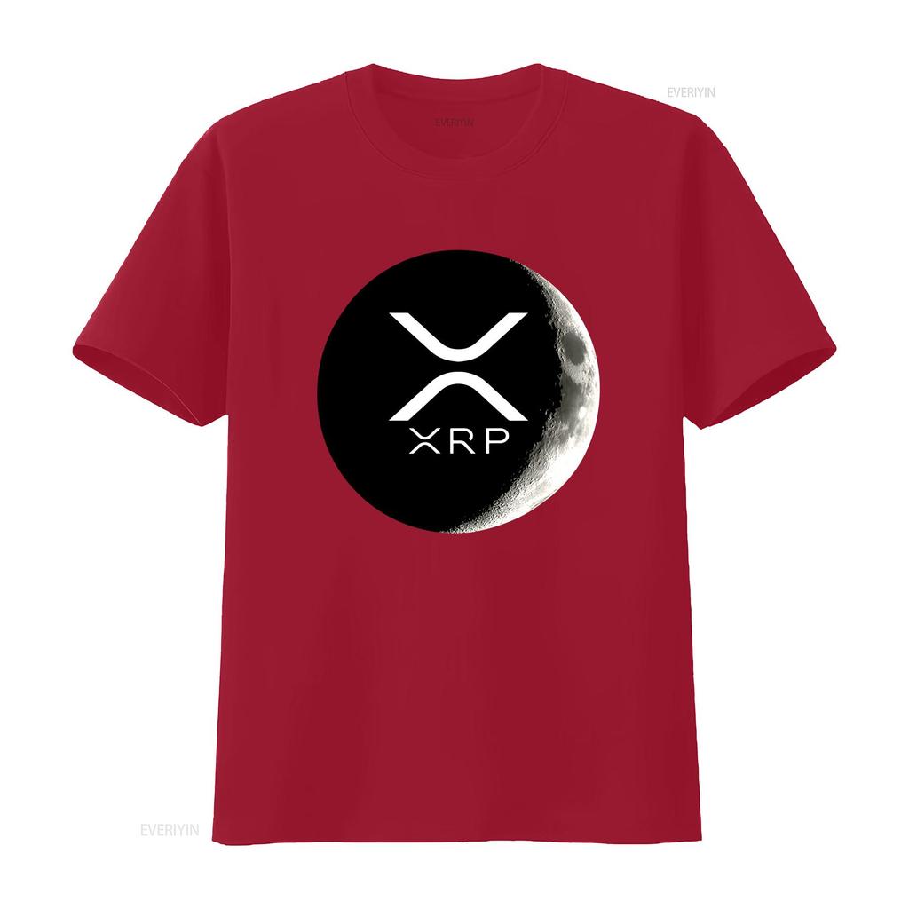Xrp Crypto Cryptocurrency Ripple Moon T Shirt Coin Vintage Washed Unisex Homme Graphic Breathable Top For Everyday Wear Stylish
