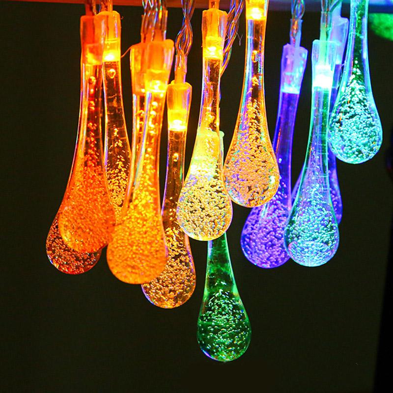 Battery Powered Water Drop String Lights 1.5M-10M Fairy Lights for Indoor Christmas Bedroom Decorations LED Holiday Lighting