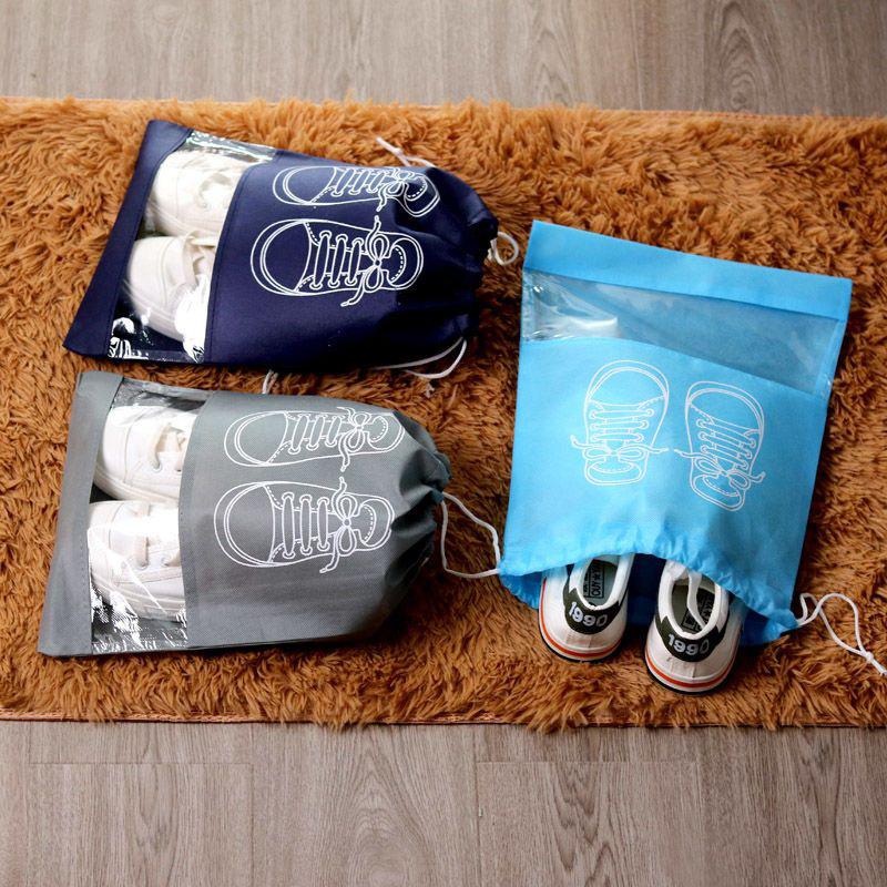 5pcs Non-woven Shoes Bag Storage Bag with Drawstring Strap Mouth Shoes Storage Bag, Shoes Dustproof Bag, Travel Shoes Storage Bag